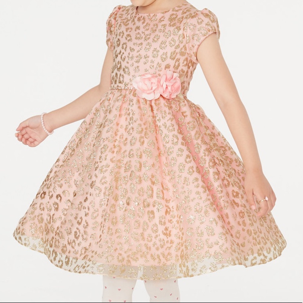 Rare Editions Glitter Animal Print Dress BNWT 2T